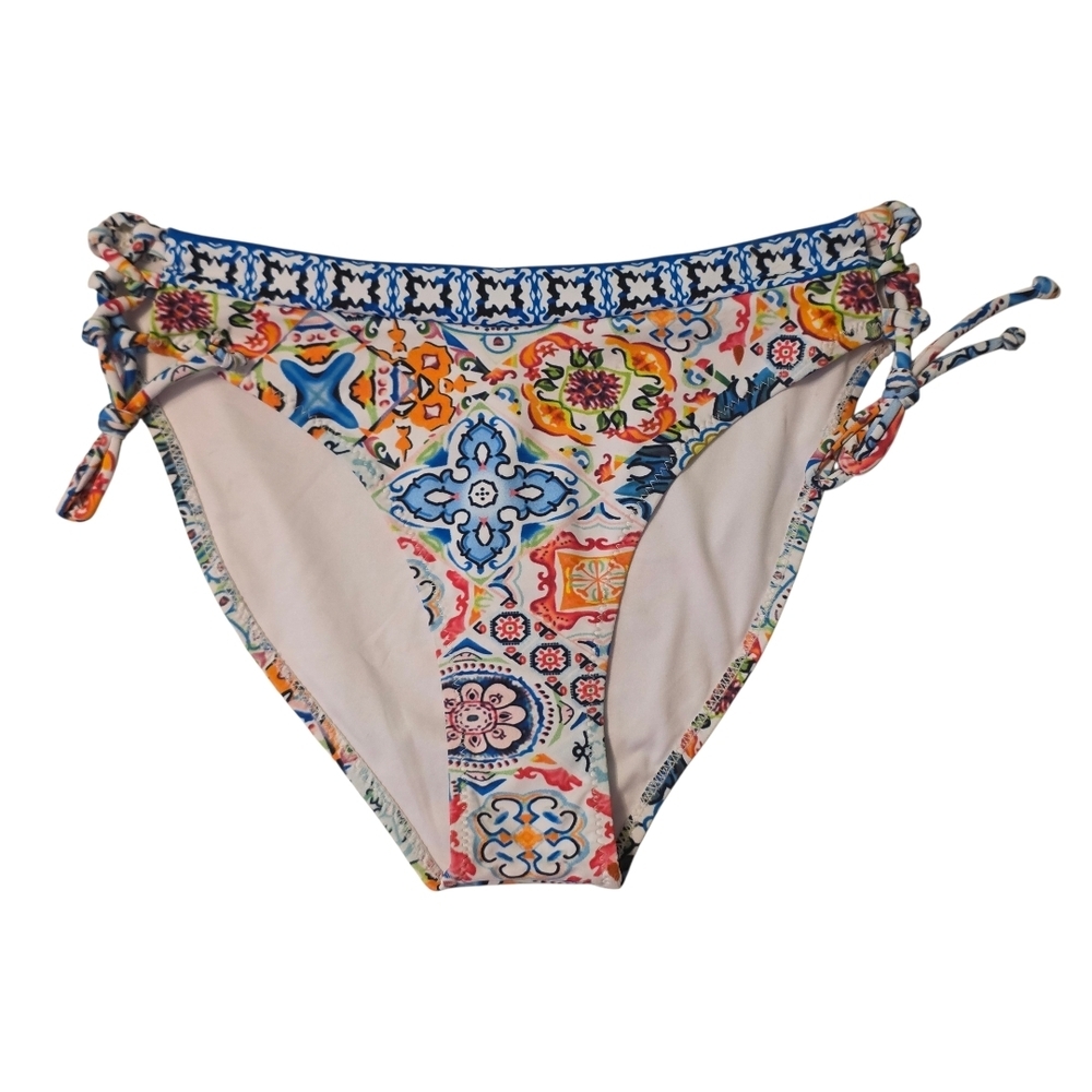 Cupshe Multicolor Tile-Print Bikini Bottoms with Side Ties
